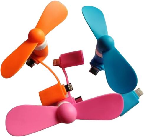Mini Cell Phone fan,Type C Cell Phone Fan 2-in-1 Fan Copatible for Iphone,iPad,Android Smartphone,Tablet,Stay cooling,Portable USB Fan (3pcs A pack) in Saudi Arabia