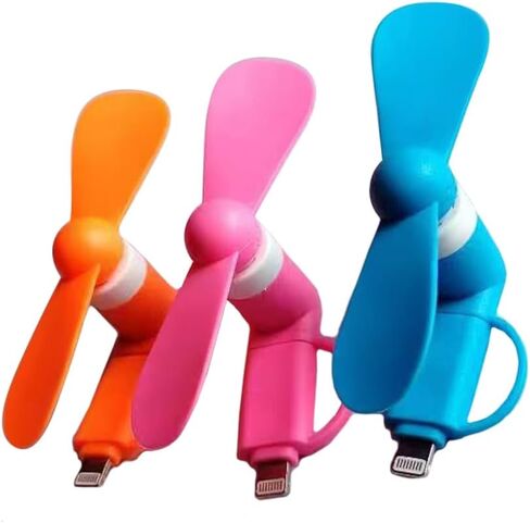 Mini Cell Phone fan,Type C Cell Phone Fan 2-in-1 Fan Copatible for Iphone,iPad,Android Smartphone,Tablet,Stay cooling,Portable USB Fan (3pcs A pack) in Saudi Arabia