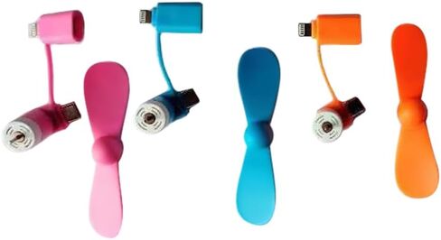 Mini Cell Phone fan,Type C Cell Phone Fan 2-in-1 Fan Copatible for Iphone,iPad,Android Smartphone,Tablet,Stay cooling,Portable USB Fan (3pcs A pack) in Saudi Arabia