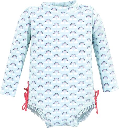 Hudson Baby Baby Girl's Rashguard Toddler Swimsuit, Cloudy Rainbow, 6-7 Years in Saudi Arabia