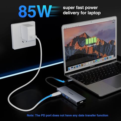 موزع USB C، قاعدة توصيل 10 في 1 مع HDMI 4K، منفذ نقل بيانات USB-C، 2* USB3.0 Type-A، 2* USB 2.0 Type-A، قارئ بطاقة SD/TF، ​​مقبس استريو 3.5 ملم لنظام التشغيل Mac OS & شبابيك in Saudi Arabia