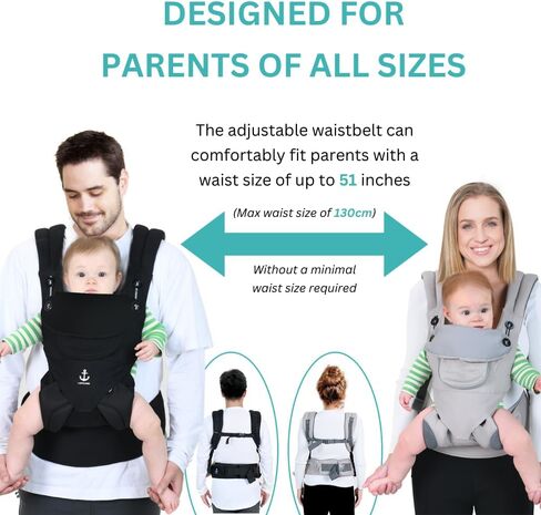 All-Season Ergonomic Baby Carrier, Breathable Baby Carrier Newborn to Toddler (8-33lbs), Toddler Carrier, Infant Carrier with Temperature Control Panel Design (Olive Black) in Saudi Arabia