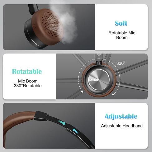 MAIRDI Wireless Headset with Microphone for Work, Trucker Bluetooth Headset for Cell Phone PC Office, Dual Wireless Bluetooth Headset 5.1 Multipoint for Teams Home Work Driver in Saudi Arabia