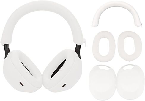 Adhiper 3 Set Case Cover for Sony WH-1000XM5 Headphones,Embody EarPad Cover/Ear Cover/Headband Cover/Headband Cushion Protector,Washable Sweat Proof Soft Silicone Headphones Accessories（Black） in Saudi Arabia