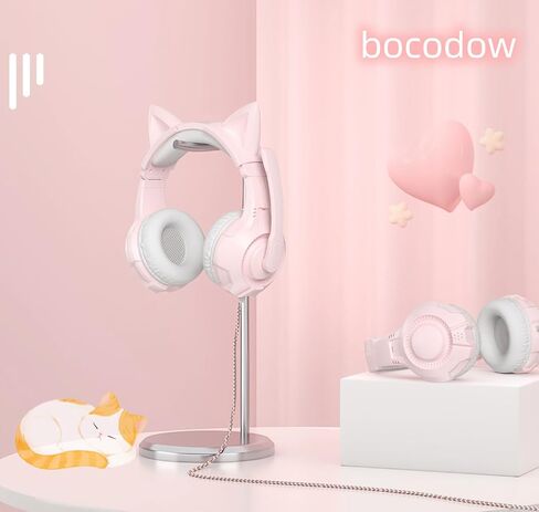Pink Gaming Headset for PC Computer, PS4, PS5, PC, Xbox One,Switch, Cat Ear Over Ear Headphones with Stereo Surround Sound, Mic, Bass Boost for Girls, Women, Teens in Saudi Arabia