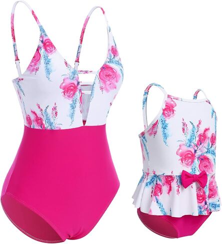 Mommy and Me Swimsuits Family Swimsuits Matching Set Girls Womens One Piece Swimsuits Cover up Swimwear Bathing Suits in Saudi Arabia