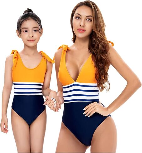 Mommy and Me Swimsuits Family Swimsuits Matching Set Girls Womens One Piece Swimsuits Cover up Swimwear Bathing Suits in Saudi Arabia