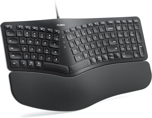 Nulea RT05C Wired Ergonomic Keyboard, Split Keyboard with Cushioned Wrist Rest, Adjustable Tilt Legs, Plug and Play, USB Corded, Compatible with Windows/Mac in Saudi Arabia