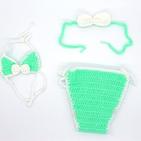 Newborn Bikini Baby Photography Outfits Girls Baby Photo Swimsuit Outfit Newborn Photo Shoot Crochet Props Picture Knit Set in Saudi Arabia