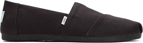 TOMS Women's Alpargata Loafer Flat, Black/Black Wide Recycled Cotton Canvas, 12 in Saudi Arabia