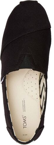 TOMS Women's Alpargata Loafer Flat, Black/Black Wide Recycled Cotton Canvas, 12 in Saudi Arabia