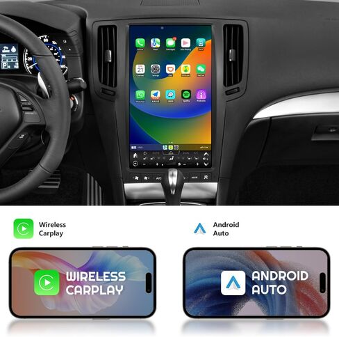 13.6 Inch Android 12 Car Stereo Radio for Infiniti G25 G37 G35 Q40 Q60 2007-2015 Multimedia Player GPS Navigation Carplay Android Auto WiFi 1080P Stereo Replacement Head Unit (Black 128GB) in Saudi Arabia