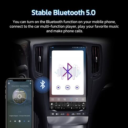 13.6 Inch Android 12 Car Stereo Radio for Infiniti G25 G37 G35 Q40 Q60 2007-2015 Multimedia Player GPS Navigation Carplay Android Auto WiFi 1080P Stereo Replacement Head Unit (Black 128GB) in Saudi Arabia