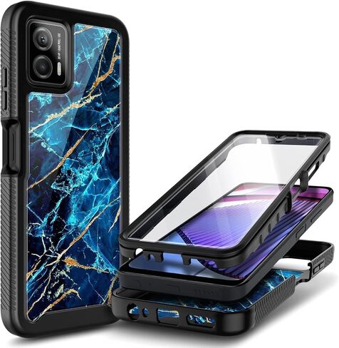 حافظة لهاتف Motorola Moto G 5G 2023، حافظة Moto G Power 5G 2023 مع [واقي شاشة مدمج]، حافظة متينة مقاومة للصدمات لكامل الجسم - ياقوتي in Kuwait
