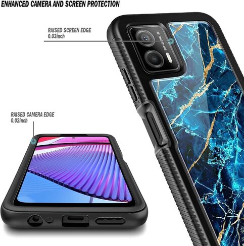 حافظة لهاتف Motorola Moto G 5G 2023، حافظة Moto G Power 5G 2023 مع [واقي شاشة مدمج]، حافظة متينة مقاومة للصدمات لكامل الجسم - ياقوتي in Kuwait