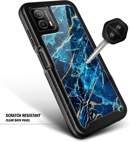 حافظة لهاتف Motorola Moto G 5G 2023، حافظة Moto G Power 5G 2023 مع [واقي شاشة مدمج]، حافظة متينة مقاومة للصدمات لكامل الجسم - ياقوتي in Kuwait
