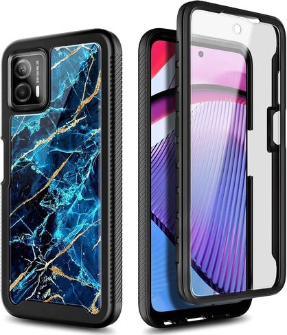 حافظة لهاتف Motorola Moto G 5G 2023، حافظة Moto G Power 5G 2023 مع [واقي شاشة مدمج]، حافظة متينة مقاومة للصدمات لكامل الجسم - ياقوتي in Kuwait