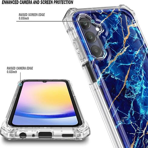for Samsung Galaxy A35 5G Case, Slim Stylish Full-Body Protective Shockproof Rugged Bumper Case for Galaxy A35 5G with Built-in Screen Protector (Marble Designed Sapphire) in Saudi Arabia