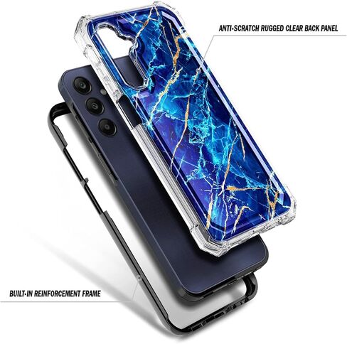 for Samsung Galaxy A35 5G Case, Slim Stylish Full-Body Protective Shockproof Rugged Bumper Case for Galaxy A35 5G with Built-in Screen Protector (Marble Designed Sapphire) in Saudi Arabia
