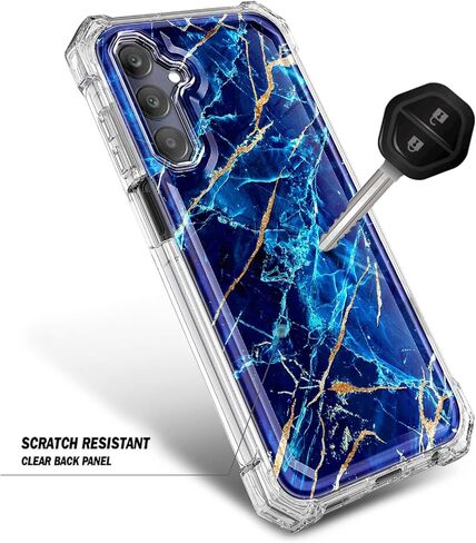 for Samsung Galaxy A35 5G Case, Slim Stylish Full-Body Protective Shockproof Rugged Bumper Case for Galaxy A35 5G with Built-in Screen Protector (Marble Designed Sapphire) in Saudi Arabia