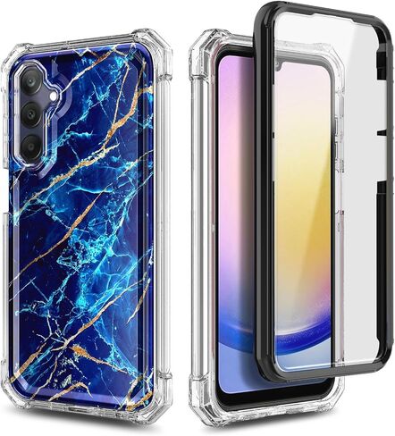 for Samsung Galaxy A35 5G Case, Slim Stylish Full-Body Protective Shockproof Rugged Bumper Case for Galaxy A35 5G with Built-in Screen Protector (Marble Designed Sapphire) in Saudi Arabia