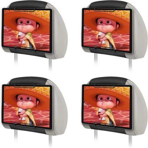 حامل الكمبيوتر اللوحي للسيارة WONNIE، متوافق مع الأجهزة اللوحية مقاس 10-12.9 بوصة، حزام مسند رأس قابل للتعديل، سهل التركيب، تصميم مضاد للانزلاق والخدش، يشمل الضمان in Kuwait