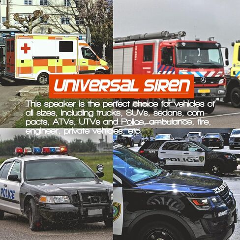 BooYu 12V 200W 37 Tones Police Warning Emergency Siren PA System for Firefighter Ambulance Vehicles Truck Car SUV ATV UTV [180° Design Speaker][135dB][Handheld Microphone][Hands-Free][2x10A Switches] in Saudi Arabia