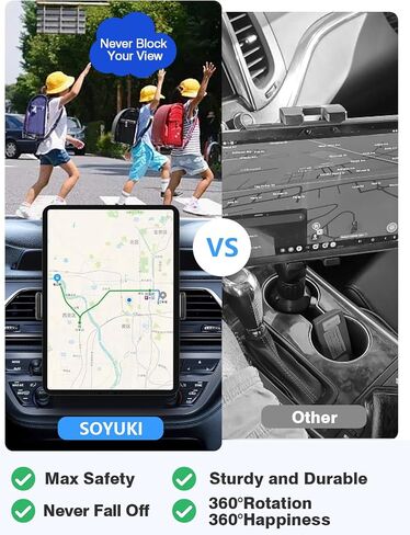 حامل تابلت بفتحة تهوية للسيارة [هيكل مثلث]، حامل تابلت بفتحة تهوية للهواء [أفقي ورأسي وصديق للدوائر]، متوافق مع أجهزة iPad/iPad Mini/Pro/Air/Tabs/iPhone والمزيد من الأجهزة مقاس 6-13.5 بوصة in Saudi Arabia