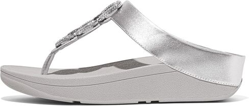 FitFlop women's Fino Crystal-chain Metallic-leather Toe-Post Sandals Wedge in Saudi Arabia