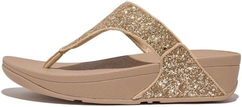 FitFlop women's Lulu Glitter Toe-Post Sandals Wedge in Saudi Arabia