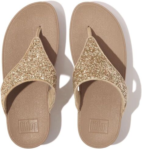 FitFlop women's Lulu Glitter Toe-Post Sandals Wedge in Saudi Arabia
