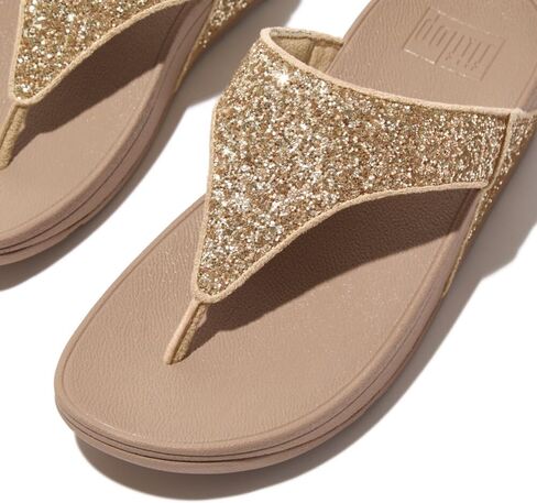FitFlop women's Lulu Glitter Toe-Post Sandals Wedge in Saudi Arabia