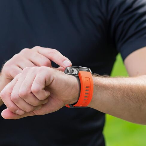 for Garmin Fenix 7X Watch Bands, 26mm Quickfit Silicone Band for Garmin Fenix 6X, Fenix 5X Smartwatch in Kuwait