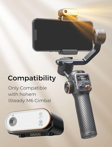 جهاز تعقب نشط من hohem AI مع ضوء ملء CCT مغناطيسي، مستشعر رؤية AI لا حاجة إلى قيود البلوتوث أو التطبيق، التحكم في الإيماءات، متوافق مع مثبت iSteady M6 MT2 in Kuwait