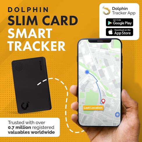 tag8 DOLPHIN Smart Sleek Wallet Tracker Card, Wallet Finder, Item Locator, Bluetooth Locator for Phone, Luggage, Passport, Works with Android & Apple Devices, Comes with 36-Month Battery Life, Pack 1 in Saudi Arabia