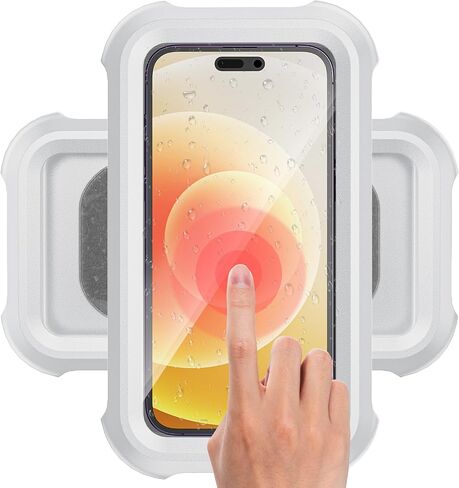 LC-dolida Shower Phone Holder Waterproof 480 Rotation Wall Mount Cell Phone Stand Case for Bathroom Batheub for Women Men Gift 2024 Shower Gadgets Stuff Beige in Saudi Arabia