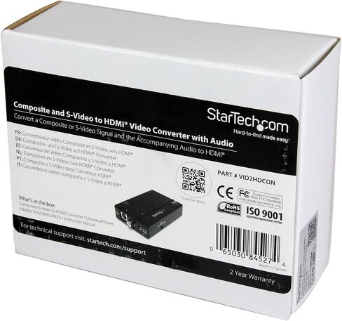StarTech.com محول مركب وS-Video إلى HDMI مع صوت - محول فيديو - فيديو مركب، S-Video - HDMI - أسود - VID2HDCON in Saudi Arabia