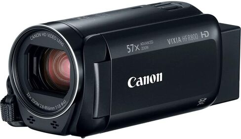 Canon VIXIA HF R800 Camcorder (Black) (1960C002) + 64GB Memory Card + BP727 Battery + Case + Filter Kit + Card Reader + Telephoto Lens + Flex Tripod + Cap Keeper + Memory Wallet + More (Renewed) in Saudi Arabia
