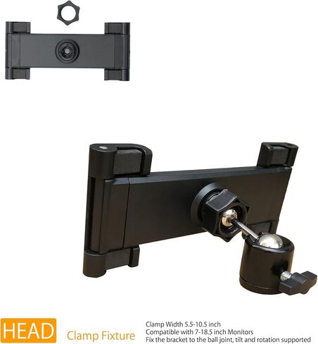 iPad Stand for Desk Tablet Holder Portable Monitor Stand 18.5 inch with Super Wide Clamp Swivel Tilt Ball Joint Telescopic Pole and Foldable Tripod for 6.5-18.5" Monitor Kindle FL11C in Saudi Arabia