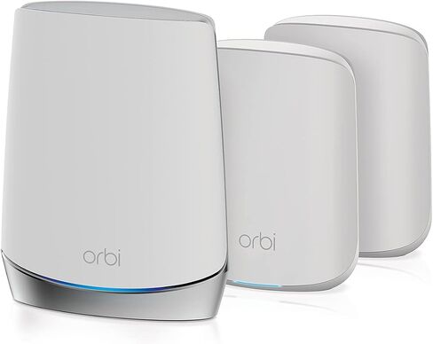 NETGEAR Orbi Whole Home Tri-Band Mesh WiFi 6 System (RBK653) – Router with 2 Satellite Extenders, Coverage Up to 6,000 Square Feet, 40 Devices, AX3000 (Up to 3Gbps) (Renewed) in Saudi Arabia