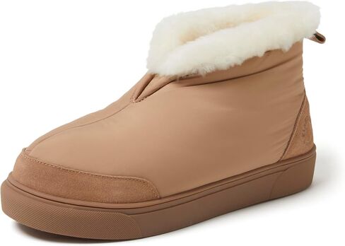 Dearfoams Women's Fireside Nylon Australian Shearling Water Resistant Après Winter Warm Up Bootie Snow Boot in Saudi Arabia