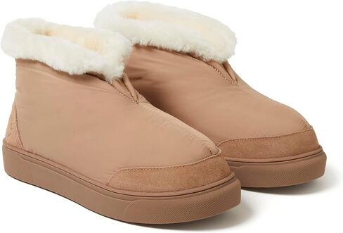 Dearfoams Women's Fireside Nylon Australian Shearling Water Resistant Après Winter Warm Up Bootie Snow Boot in Saudi Arabia
