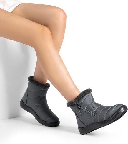 DREAM PAIRS Women's Winter Snow Boots Ankle Warm Fur Lined Comfortable Lightweight Outdoor Booties in Saudi Arabia