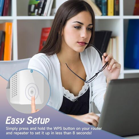2024 WiFi Extender Signal Booster for Home, Long Range Cover up to 98,00 sq.ft and 4X Faster, Internet Wireless Repeater with Ethernet Port, 1-Tap Setup, white, RPT-007-1 in Saudi Arabia