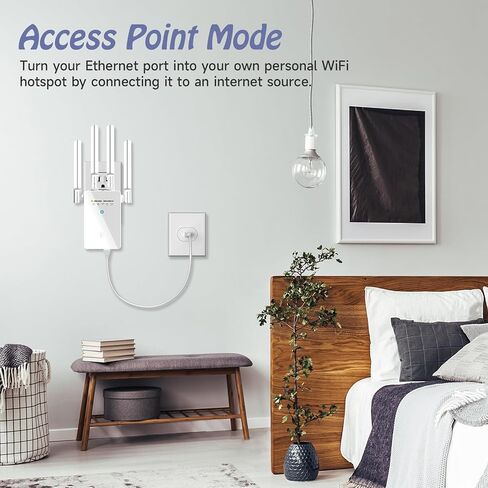 2024 WiFi Extender Signal Booster for Home, Long Range Cover up to 98,00 sq.ft and 4X Faster, Internet Wireless Repeater with Ethernet Port, 1-Tap Setup, white, RPT-007-1 in Saudi Arabia