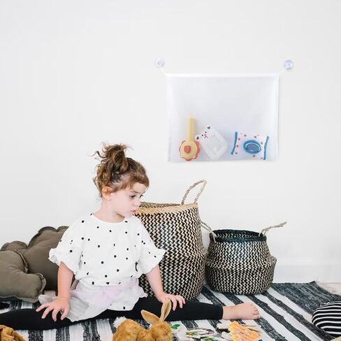 Toy Hammock, Stuffed Animal Net Hammock for Plushie Toys, Large Storage Mesh Pet, Corner Mesh Toy Storage Hanging Organizer for, Easy to Hang w/Included Anchors & Hook(White) in Saudi Arabia