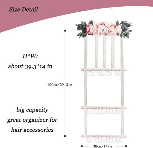 Headband Holder Bow Organizer for Girls, Hair Clips Bows Holder Baby Headbands Storage Personalized Hair Accessories Storage Organizer Wall Hanging Decor for Nursery Room Closet in Saudi Arabia