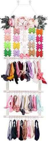 Headband Holder Bow Organizer for Girls, Hair Clips Bows Holder Baby Headbands Storage Personalized Hair Accessories Storage Organizer Wall Hanging Decor for Nursery Room Closet in Saudi Arabia
