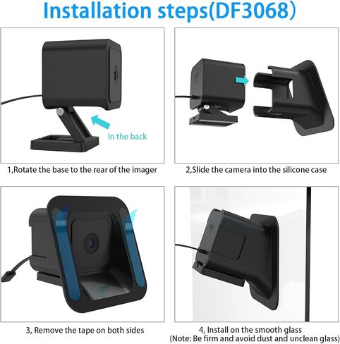 Window Mount for Wyze Cam V4/V3/V3 Pro, Adjustable 20 Degree Tilt(Up/Down/Left/Right), No Screws, Self-Adhesive, Easy Installation for Monitor/Glass Window for Wyze Camera V4/V3/V3 Pro Outdoor, Black in Saudi Arabia