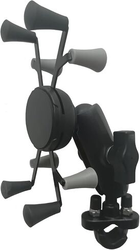 Strg Phone Holder with Double Socket Arm Compatible with 1" Ball Mount | Phone Mount Compatible with RAM Mount and B Size 1" Ball Mount Components, for Motorcycle Bike Handlebar Car Truck Kayak etc in Saudi Arabia